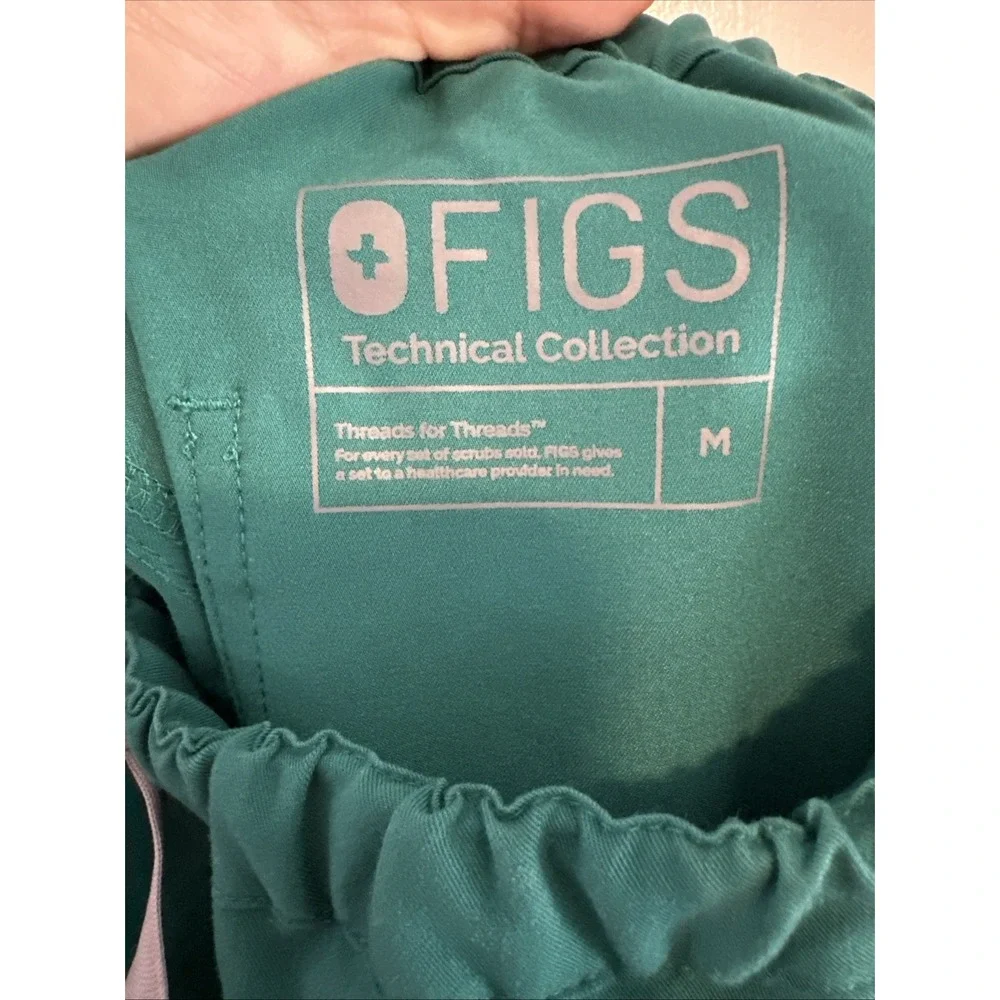 FIGS Womens Scrub Pants Green Technical Collection Drawstring Size MEDIUM